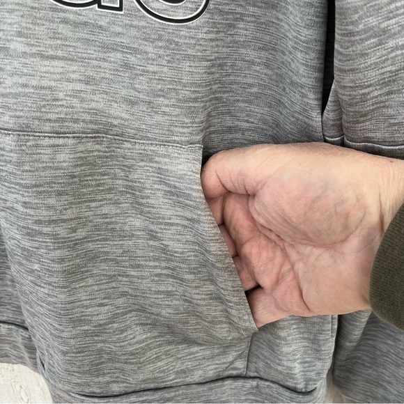 Adidas Boys Gray/Black Hoodie 100% Polyester Size Large 14-16 Fleece Lined - Picture 5 of 7